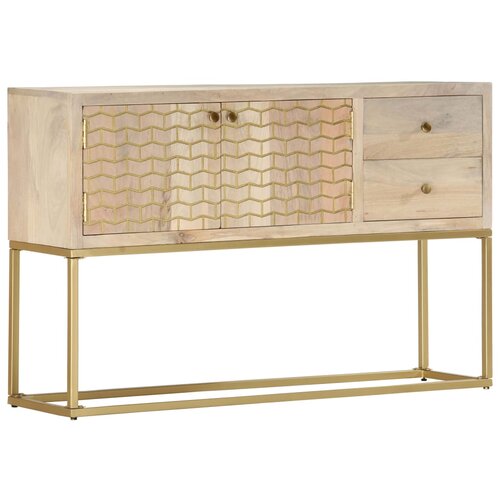  The Living Store Komoda zlata 120x30x75 cm trden mangov les - Komoda, (21457035) Slike