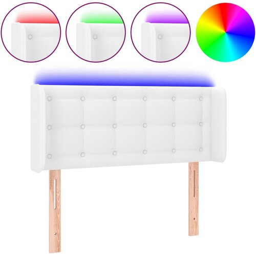 Maison Chic led posteljno vzglavje - vzglavna omarica - nočna omarica belo 83x16x78/88 cm umetno usnje, (21710193) Cene
