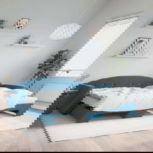  Dnevni krevet na razvlačenje i madraci plavi 100x200 cm bar&amp;scaron;un Slike