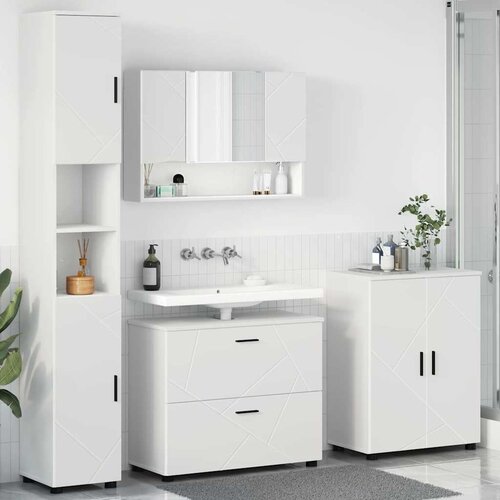 vidaXL Set namještaja za kupaonicu Zidne 4 pcs Bijelo 30 x 35 x 192 cm Cene