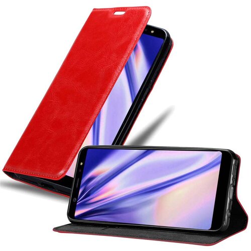 Cadorabo Samsung Galaxy A6 PLUS 2018 v rdeče jabolko - Za&scaron;čitni ovitek z magnetnim zapiranjem, stoječo funkcijo in režo za kartice, (20560551) Cene