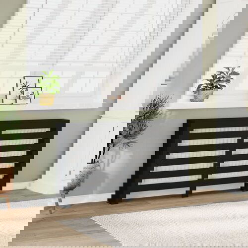 vidaXL Pokrov za radiator črn 149x20x82 cm inženirski les Cene