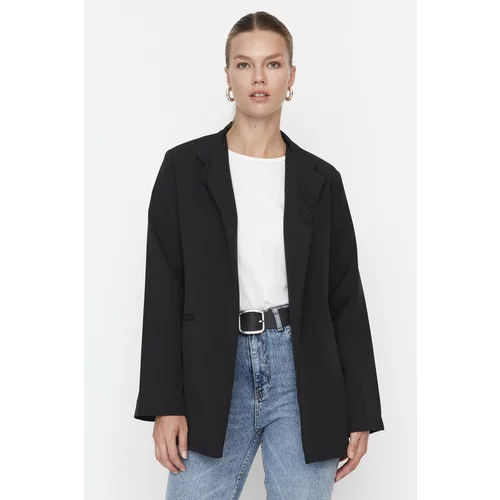 Trendyol Black Waist Belted Woven Jacket