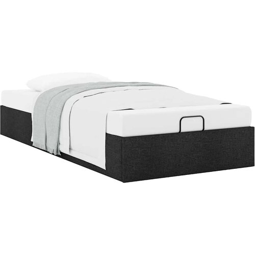 VidaXL otomanski okvir kreveta bez madraca crni 100x200 cm od tkanine Slike