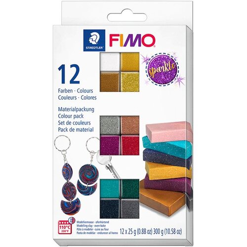 Komplet polimerne gline FIMO Effect, ble&amp;scaron;čeče barve Slike