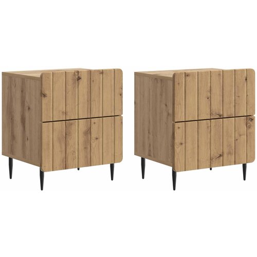  Noćni ormar s ladicama 2 pcs Hrast artisan 43 x 34,5 x 49,5 cm Cene