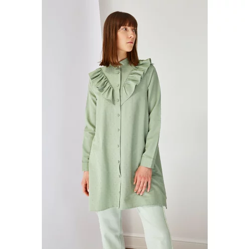Trendyol Green High Collar Veiling Tunic