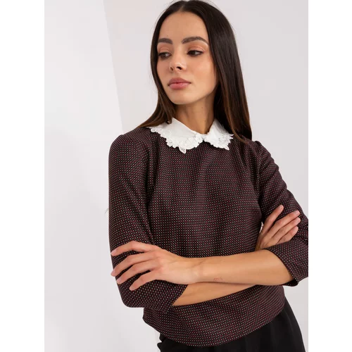 Fashion Hunters Black short formal blouse with collar