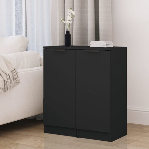 VidaXL Komode 2 kom crne 30 x 30 x 70 cm od konstruiranog drva Slike