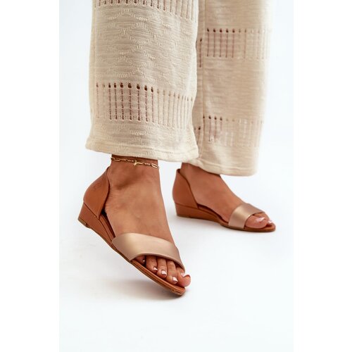 Maciejka Leather Sandals 1971-68 Brown-Golden Slike