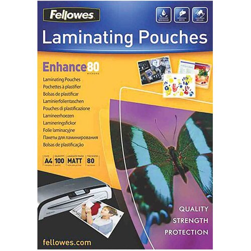 Folija ZA PLASTIFICIRANJE 80MY A4 MAT PK100 FELLOWES 5452103 Cijene