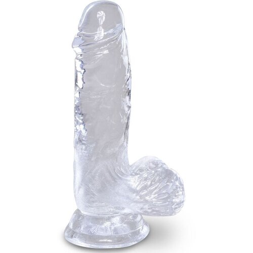 King Cock CLEAR - REALISTIC PENIS WITH BALLS 10.1 CM TRANSPARENT Cene