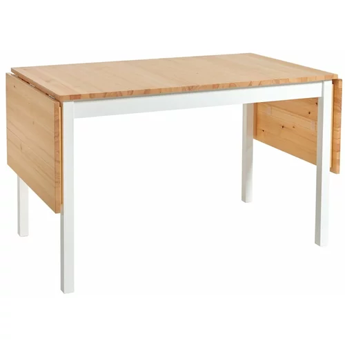 Bonami Essentials sklopivi blagovaonski stol od borovine s bijelom konstrukcijom Brisbane, 120 (200) x 70 cm