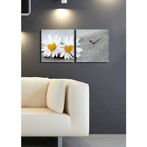 2P2828CS-1 multicolor decorative canvas wall clock (2 pieces) Slike