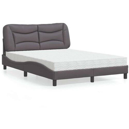 vidaXL krevet s madracem sivi 140x190 cm od umjetne kože Cene