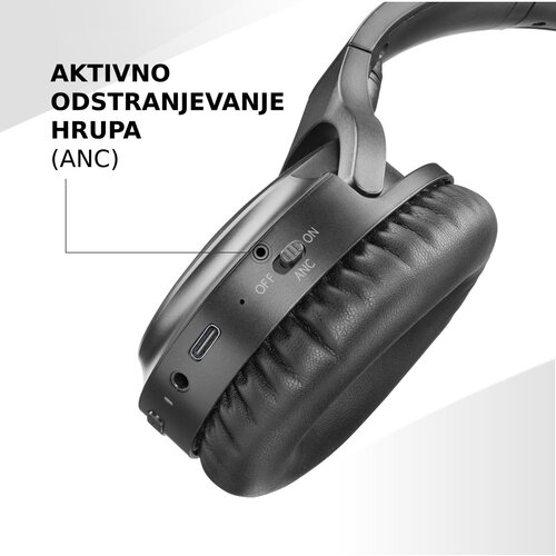 Music Sound vibra črne brezžične naglavne slu&amp;scaron;alke Slike
