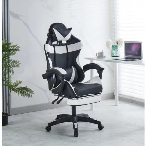  Uredska GAMING stolica DOLY EXTRA bijela crna umjetna koža