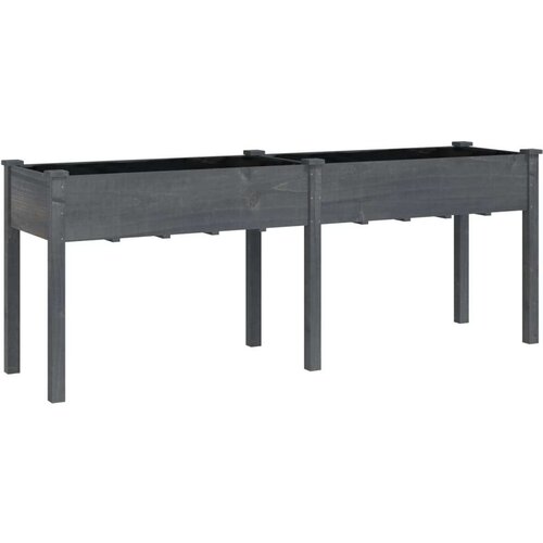 VidaXL Sadilica s oblogom siva 203 x 53 x 76 cm od masivne jelovine Slike