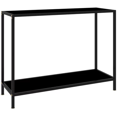  Konzolni stol crni 100 x 35 x 75 cm od kaljenog stakla