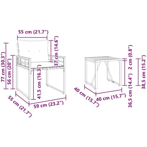  Set vanjskog namje&amp;scaron;taja s jastukom 3 pcs Krema Slike