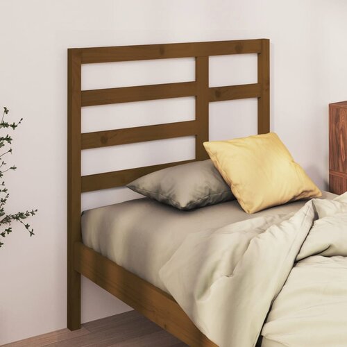 vidaXL Posteljno vzglavje medeno rjavo 106x4x104 cm trdna borovina Cene
