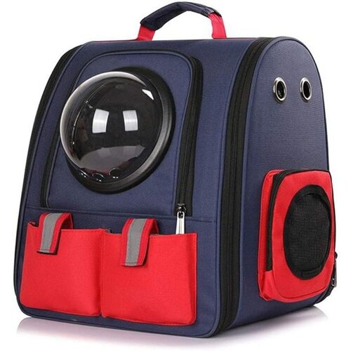 Torba za pse i mačke Space Capsule Teget-Crvena 38x26x40 cm Slike