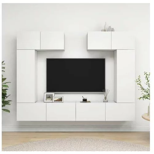  Komplet TV omaric 6-delni bela iverna plošča