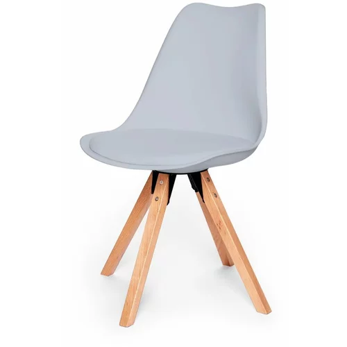 Bonami Essentials Set s 2 sive stolice s postoljem od bukovog drveta Gina