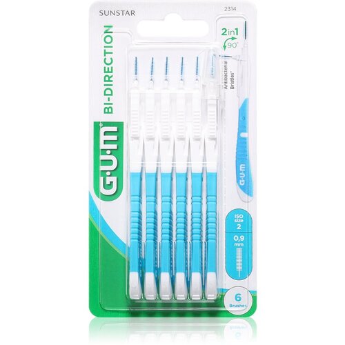 GUM Bi Direction Interdental Brush 2314 međuzubne četkice 0,9 mm 6 kom Slike