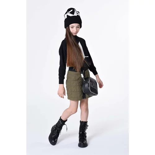 Karl Lagerfeld Otroška kapa s primesjo volne črna barva