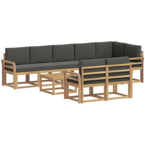  Set vanjskih sofa 9 kom. Bijela i antracit Poliester Smeđa 59 x 59 x 37 cm Slike