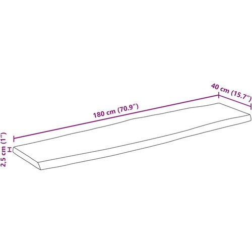 vidaXL Stolna ploča 180x40x2,5cm od masivnog drva manga sa živim rubom Cijene