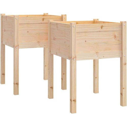 VidaXL vrtne sadilice 2 kom 50 x 50 x 70 cm od masivne borovine Slike