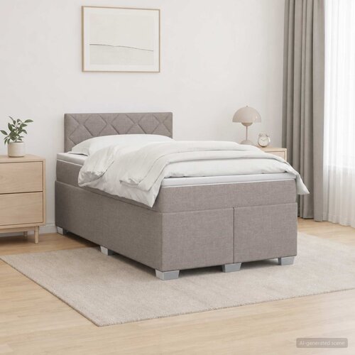  s box springom, madracem i LED-om Sivosmeđa 120 x 190 cm Cene
