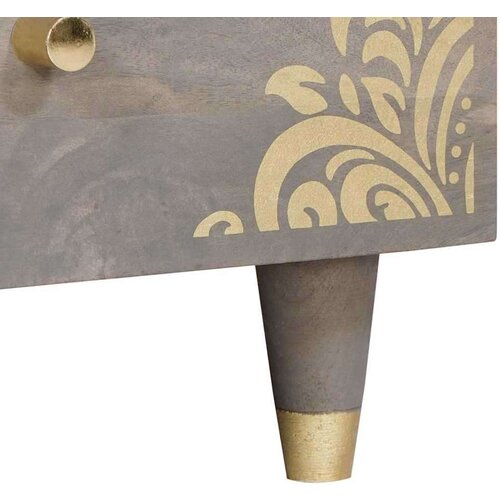  Kava Stol with Drawer Siva 80 x 54 x 40 cm masivno drvo manga Slike