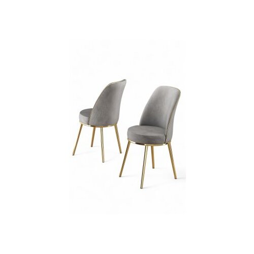 Hanah home Pefa set stolica, 45x91x42 cm, 2 dijela, sivo-zlatna boja Cene