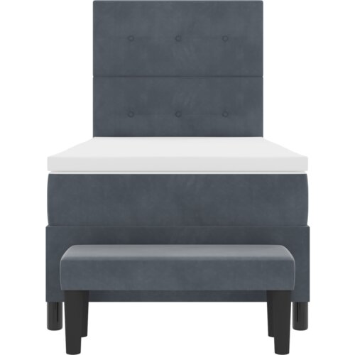 VidaXL Box Spring Krevet s Madracem i Klupom Tamno Sivi 80x200 cm Bar&amp;scaron;un Slike
