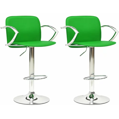 vidaXL Barski stolčki 2 kosa zeleno umetno usnje, (20700300)