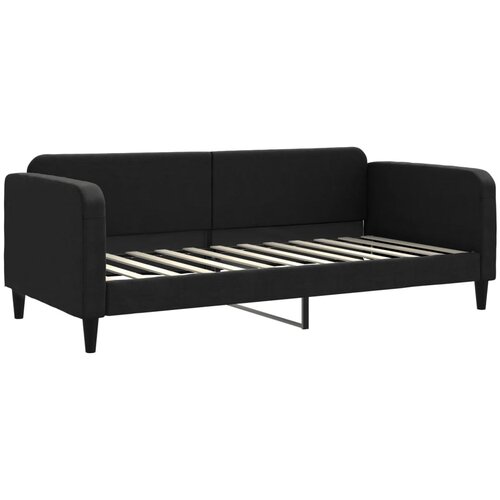 vidaXL Raztegljiva postelja črna 90x200 cm blago, (20792476) Cene