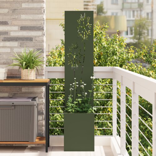 vidaXL Vrtni Sadič s Dekorativnom Pločom Srebrna 32 x 140 cm Cijene