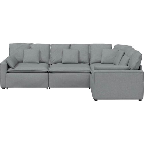  Modularna sofa s jastucima, tkanina, svijetlo siva Slike