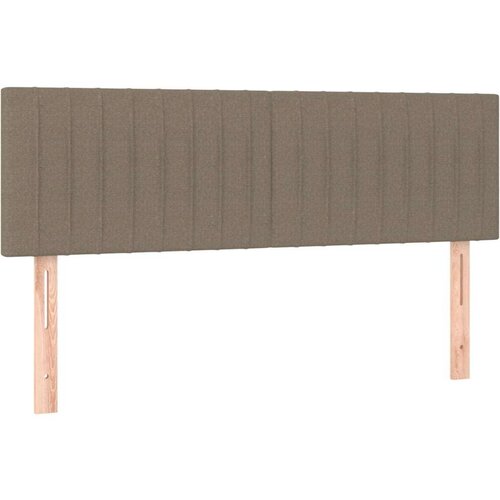 VidaXL Krevet box spring s madracem LED smeđesivi 140x190 cm tkanina Slike