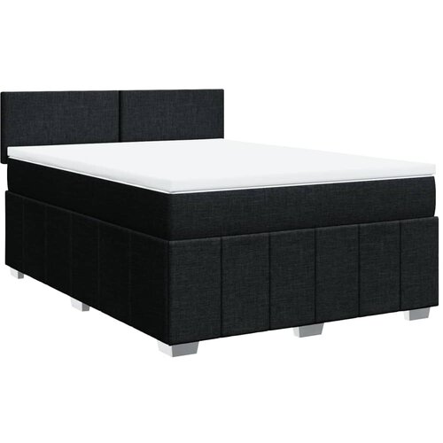 Maison Chic Box spring posteljni - Vzmetna postelja z vzmetnico črn 140x190 cm blago SL17856, (21880333) Cene