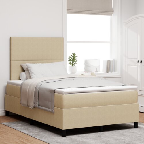  Krevet s box spring sustavom  madracem i LED svjetlom  bež  120 x 190 cm  kordura tkanina Cijene