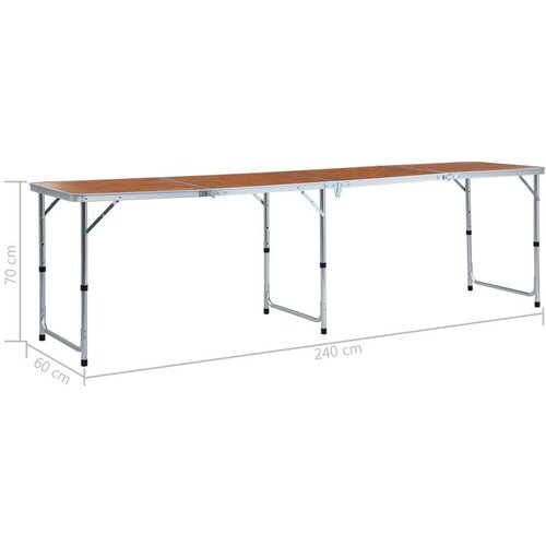VidaXL Sklopivi stol za kampiranje aluminijski 240 x 60 cm Slike