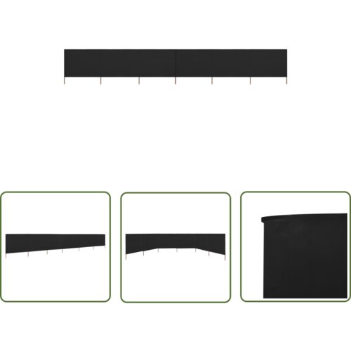  The Living Store 6-panelni vetrobran tkanina 800x80 cm črn - Vetrobran, (21743108) Cene