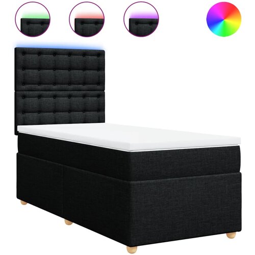VidaXL Box spring postelja z vzmetnico črna 80x200 cm blago, (21291395) Slike