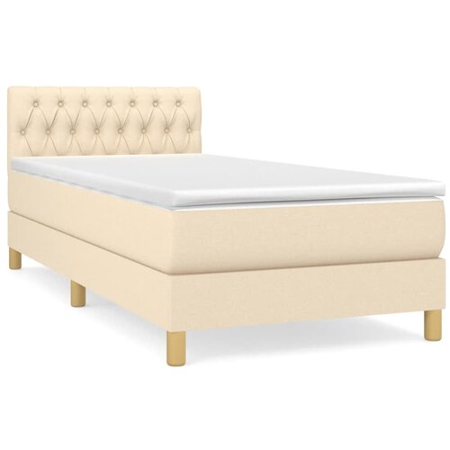 Maison Chic Box spring postelja - Vzmetna postelja z vzmetnico krem 100x200 cm blago SL12985, (21881828) Slike