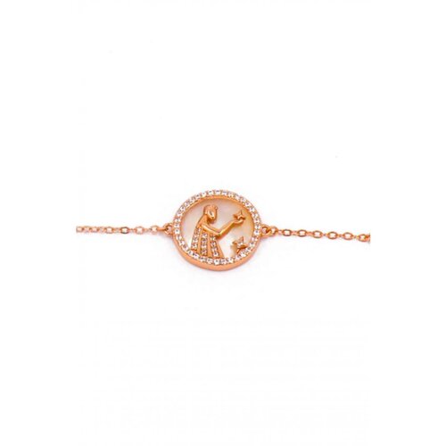 Fenzy zapestnica z obeskom, devica, rose gold Slike