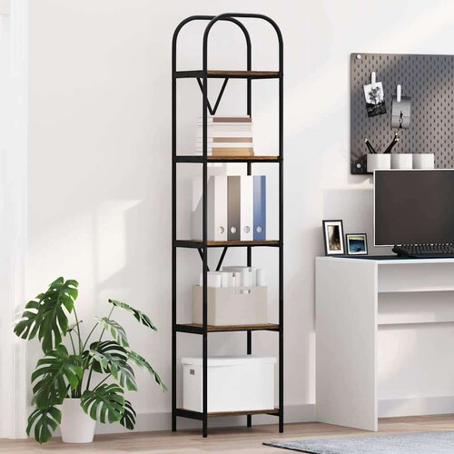 VidaXL Polica Dimljeni hrast 40 x 30 x 183 cm Konstruirano drvo Slike